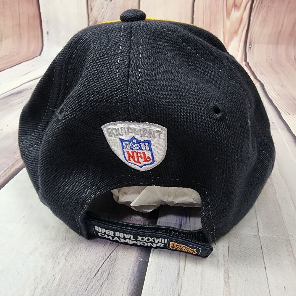 New England Patriots 3-peat NFL SuperBowl XXXVIII Champ Cap Hat Equipment Adj - Picture 4 of 7